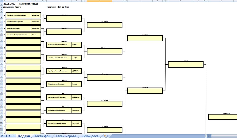Шаблон турнирной таблицы скачать